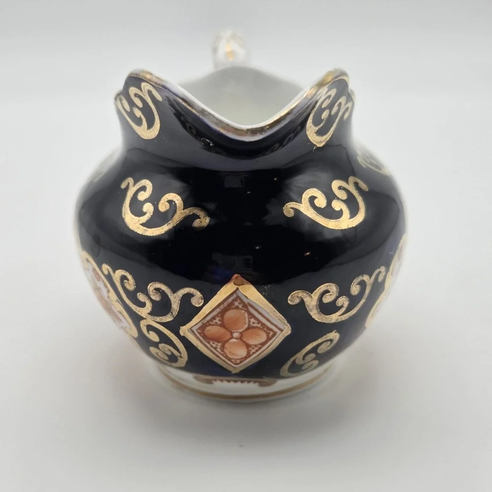 Vintage Royal Albert Crown China Heirloom Derby Creamer Cobalt Blue